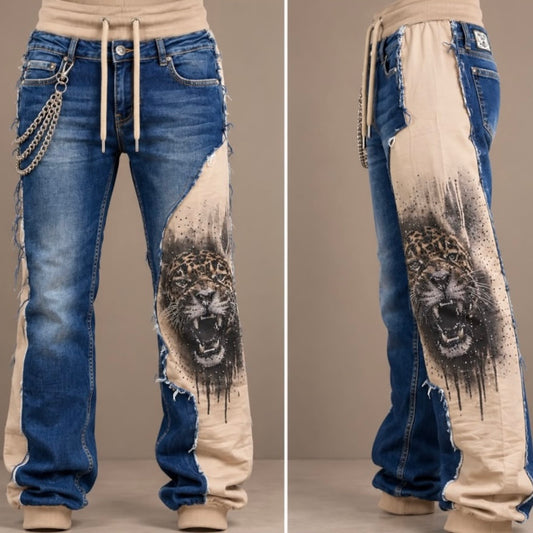 ROSE Jeans "WILD TIGER" mit Strass und Ketten