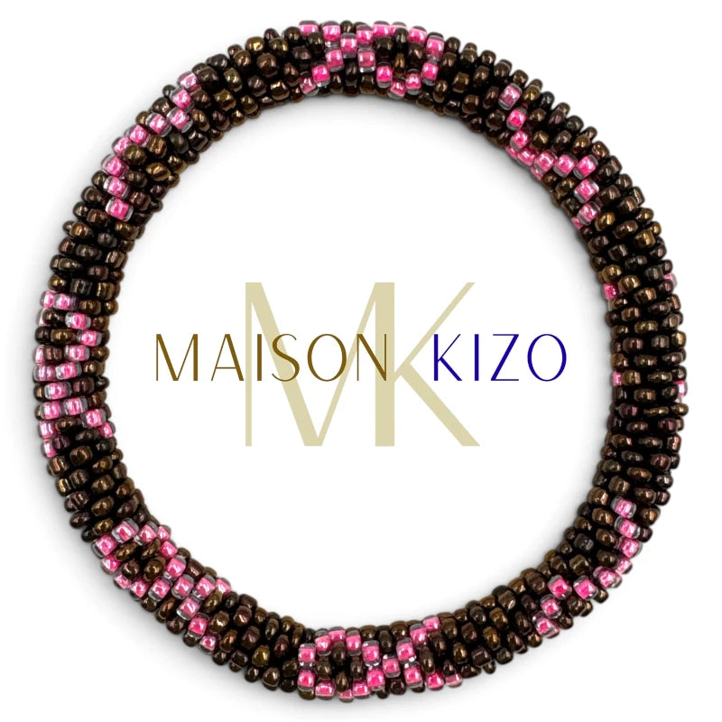 Maison KIZO - Charity Perlenarmband "PINKTOBER", schoko/pink