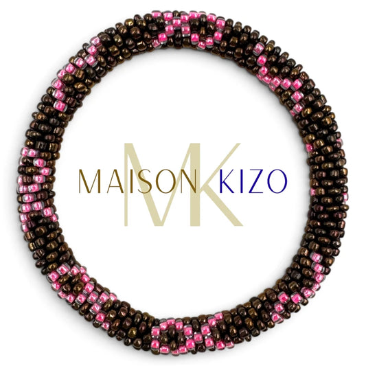 Maison KIZO - Charity Perlenarmband "PINKTOBER", schoko/pink