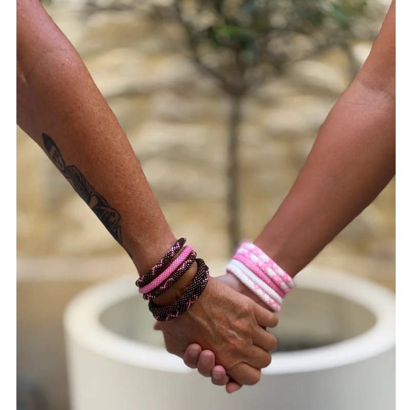 Maison KIZO - Charity Perlenarmband "PINKTOBER", weiß/pink