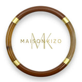 Maison KIZO - Armreif Büffelhorn, schoko/gold