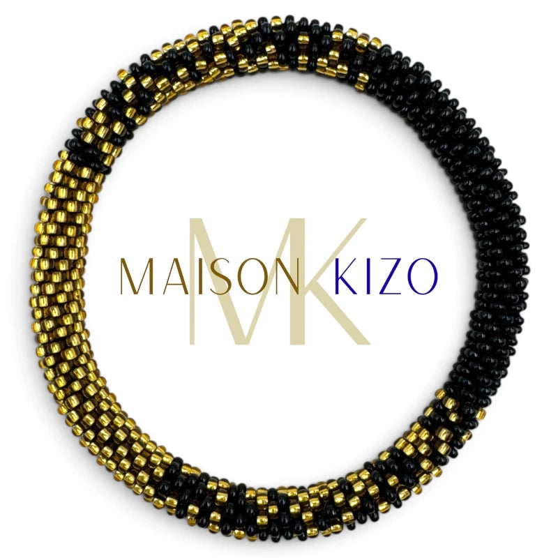 Maison KIZO - nepalesisches Roll-on Armband, schwarz/gold