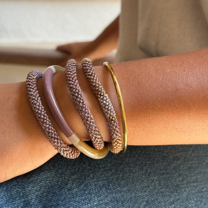Maison KIZO - nepalesisches Roll-on Armband, taupe/braun/gold