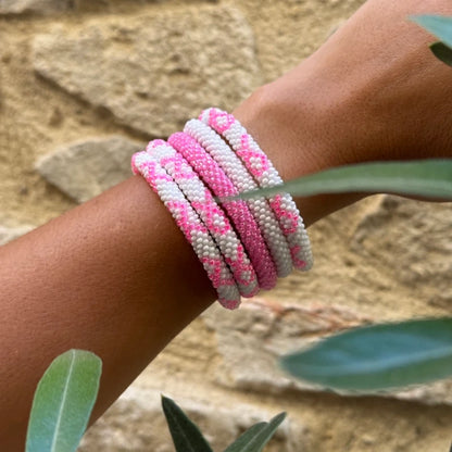 Maison KIZO - Charity Perlenarmband "PINKTOBER", weiß/pink