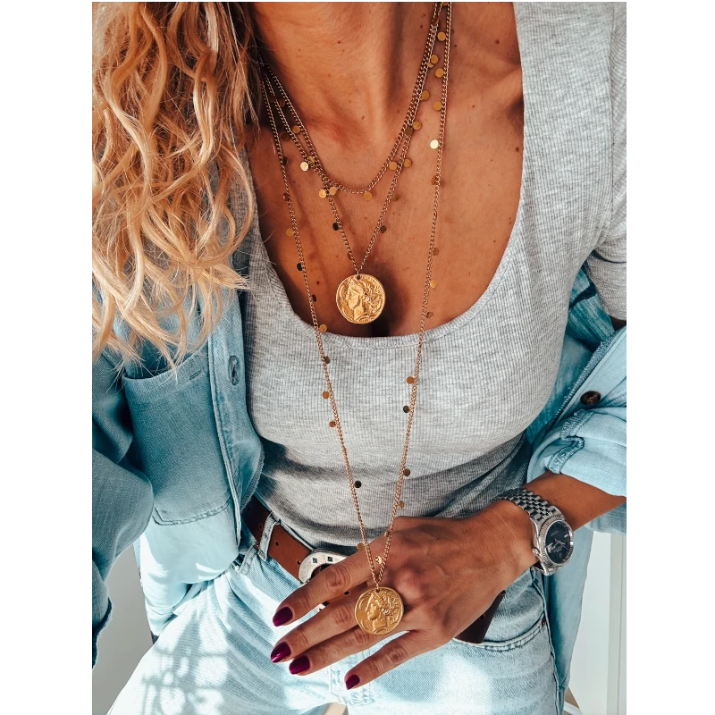 Halsketten "LARGE ANTIQUE COIN", gold