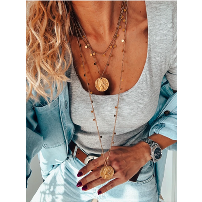 Halsketten "LARGE ANTIQUE COIN", gold