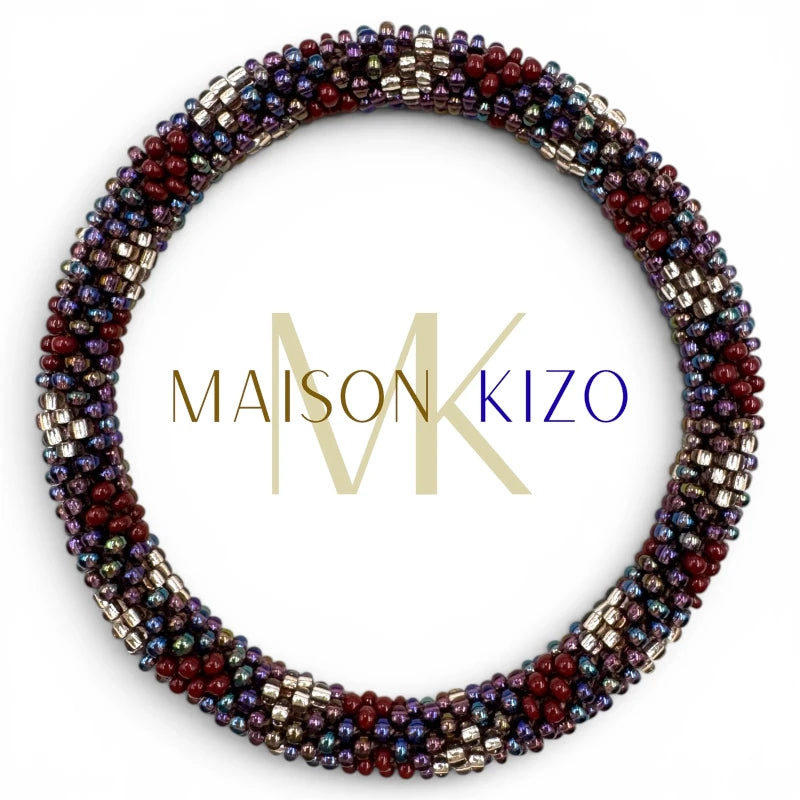 Maison KIZO - nepalesisches Roll-on Armband, marine/bordeaux