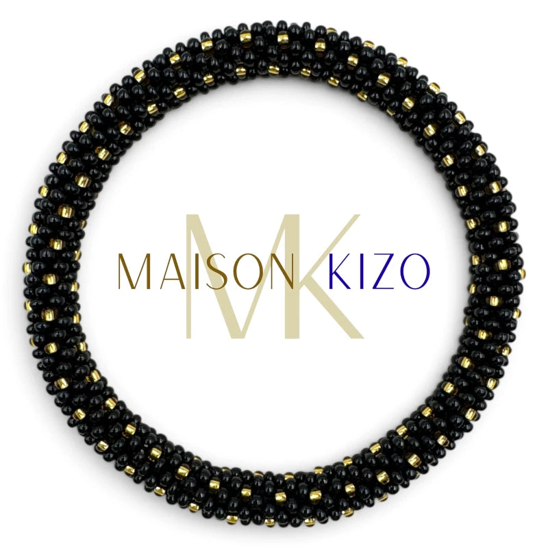 Maison KIZO - nepalesisches Roll-on Armband, schwarz/gold