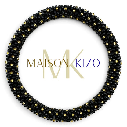 Maison KIZO - nepalesisches Roll-on Armband, schwarz/gold
