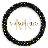 Maison KIZO - nepalesisches Roll-on Armband, schwarz/gold