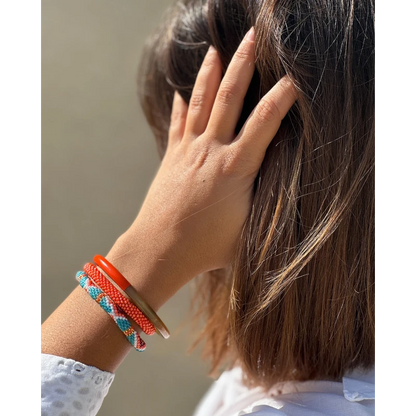 Maison KIZO - nepalesisches Roll-on Armband, korallenorange