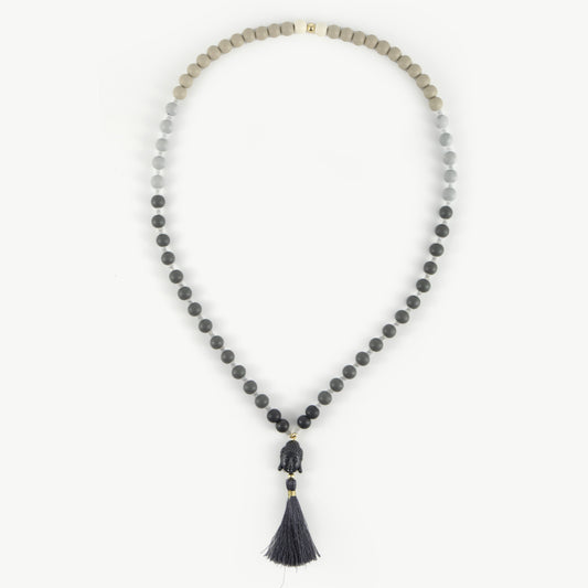 Giuno Holzperlenkette Mit Buddhakopf Und Quasten Anhaenger Kru177 85