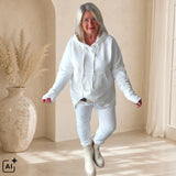 Long Hoodie "ORDINARY", offwhite