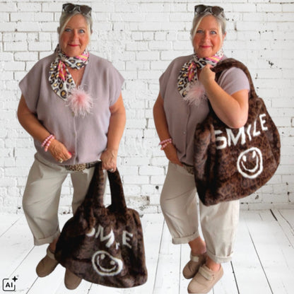 Plüschtasche Shopper "SMILE"