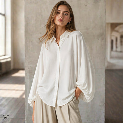Popeline Bluse "VALLO BALLOON", weiß