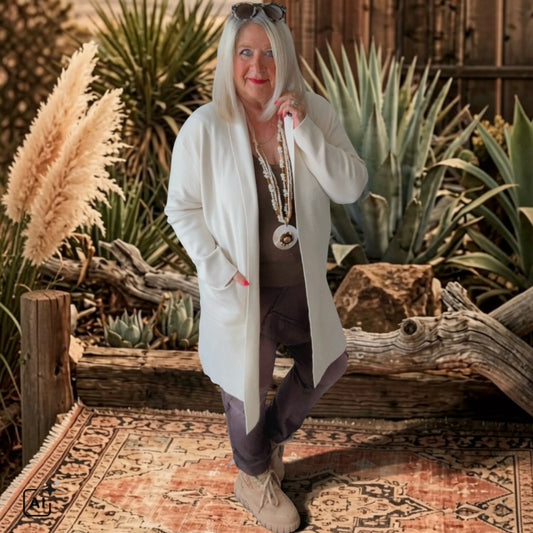 Strickjacke | Cardigan "COZY GLAM", ecru
