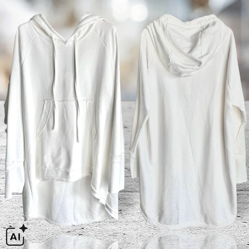 Long Hoodie "ORDINARY", offwhite