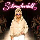 Steppjacke "QUILTED" mit Streifen, beige