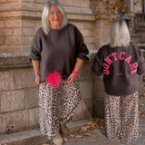 Roundneck Sweater "DON'T CARE CLUB", schoko