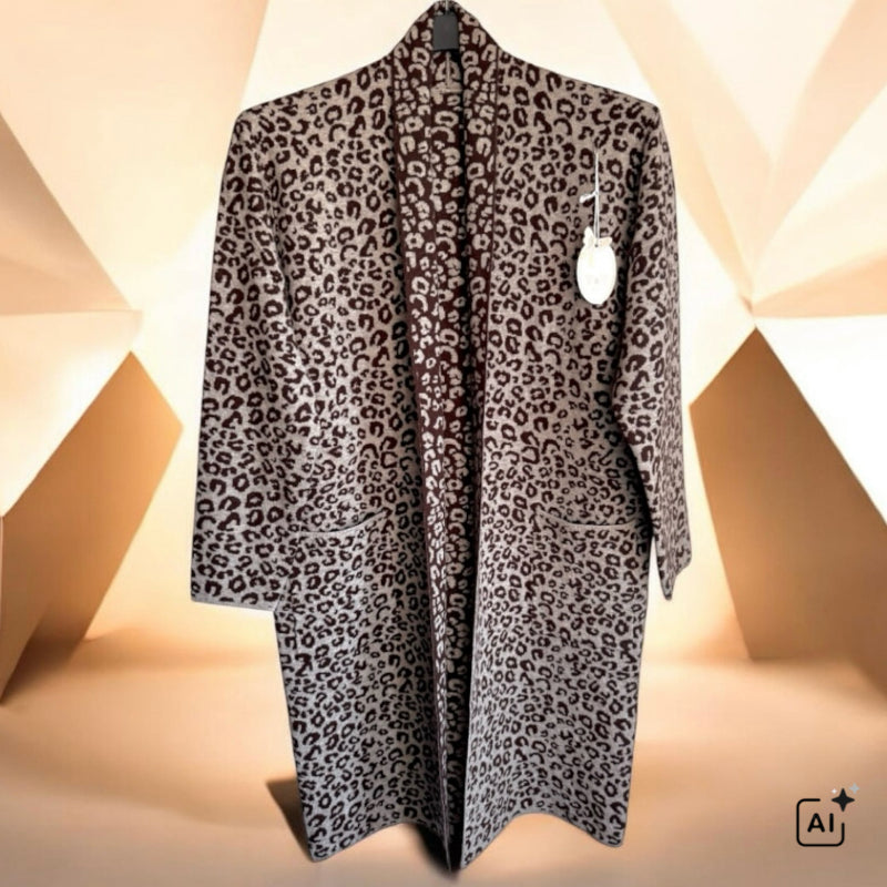 Strickjacke | Cardigan "COZY LEOPARD", schoko