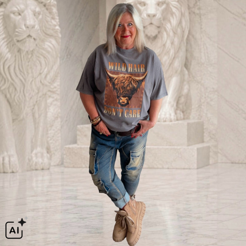 ESVIVID T-Shirt "WILD HAIR", grau
