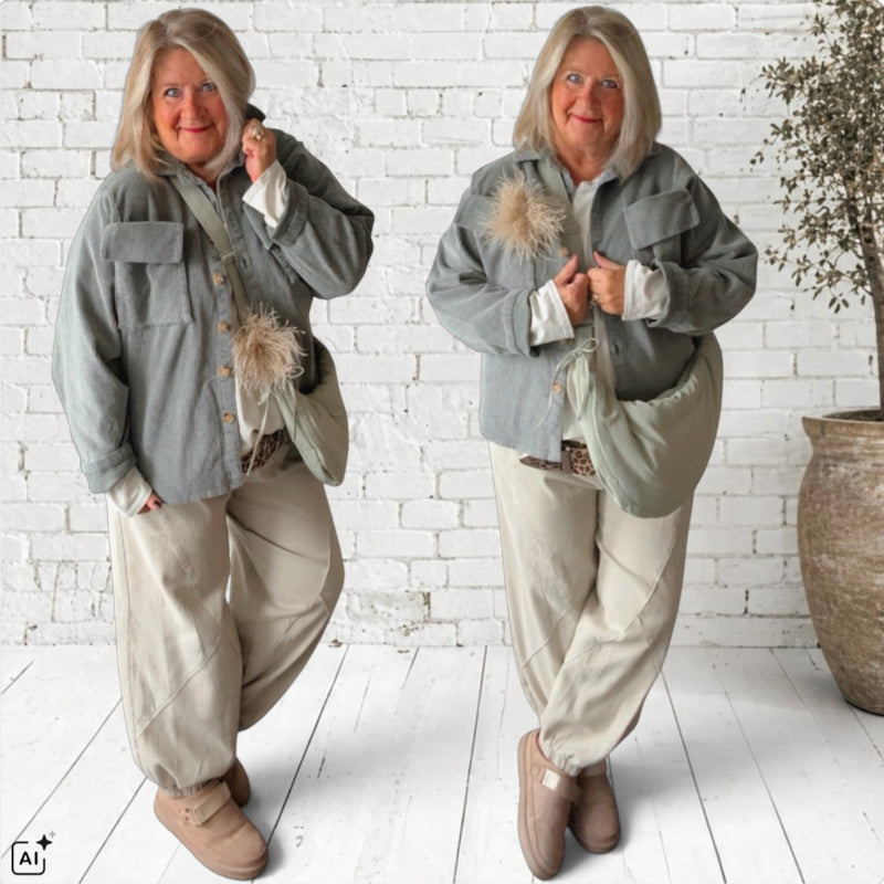 Cordjacke "MELLY", khaki