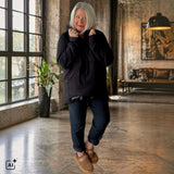 Long Hoodie "ORDINARY", schwarz