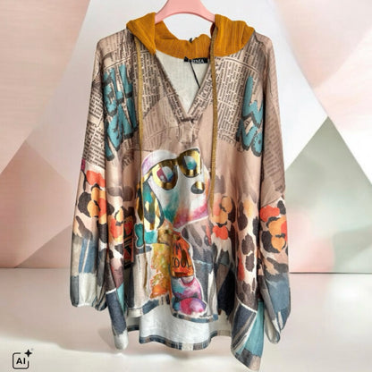 Strick Hoodie "COMIC" (Model 2), multi