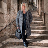Strickjacke | Cardigan "COZY LEOPARD", grau