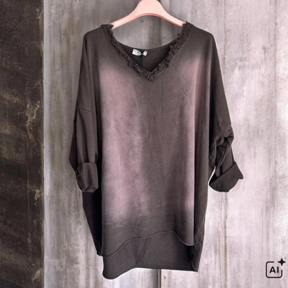 Sweater "STONE WASHED", schoko