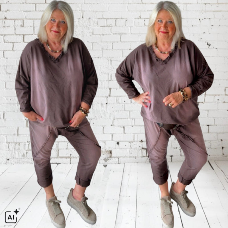 Sweater "STONE WASHED", schoko