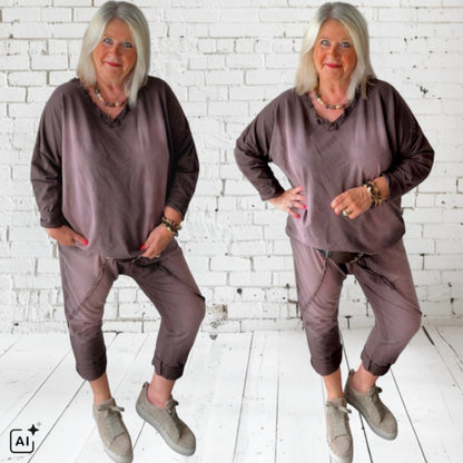 Sweater "STONE WASHED", schoko