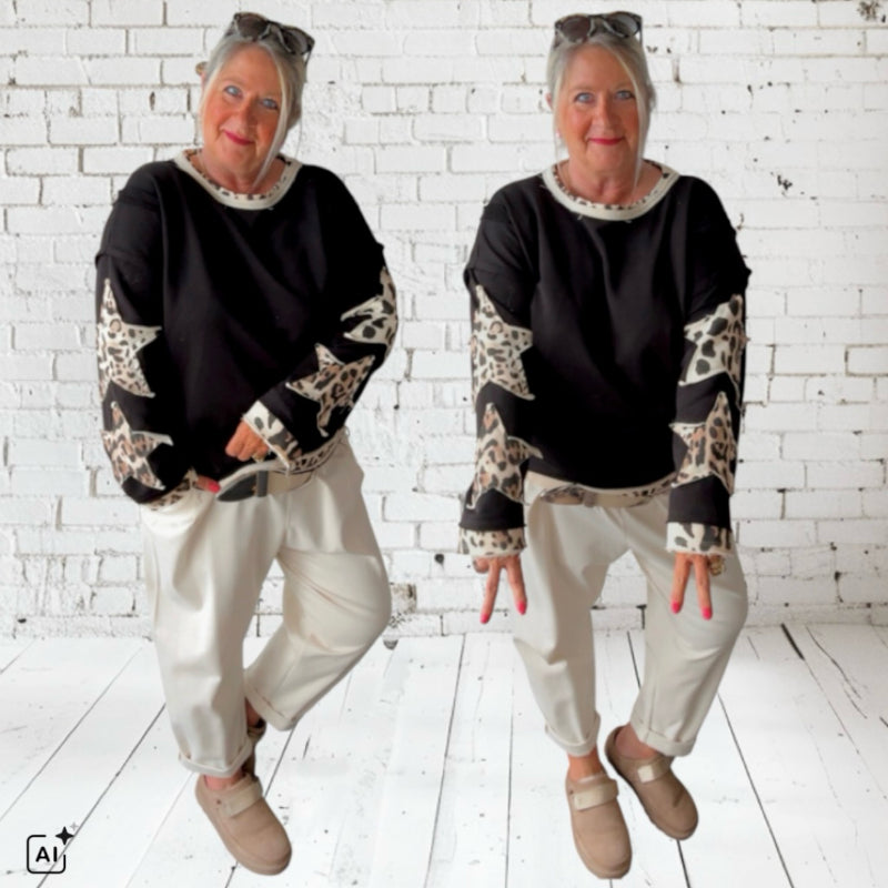 Edle Baggyhose "PLEATS" mit Bundfalten, ecru