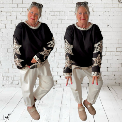 Edle Baggyhose "PLEATS" mit Bundfalten, ecru