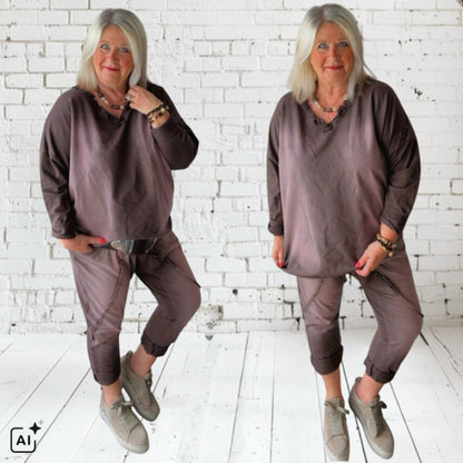 Sweater "STONE WASHED", schoko