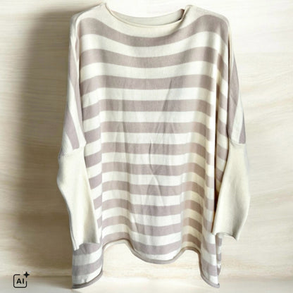 oversized Strickpullover "STRIPEEE", beige