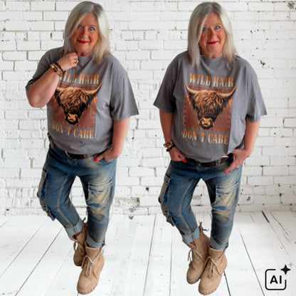 ESVIVID T-Shirt "WILD HAIR", grau