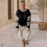 Sweater "STAR PATCH LEO", schwarz