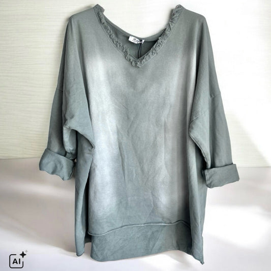 Sweater "STONE WASHED", khaki