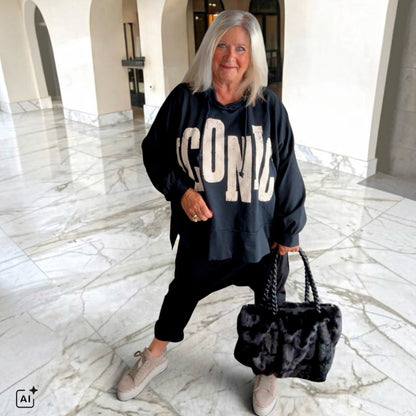 Felltasche "MINK", schwarz