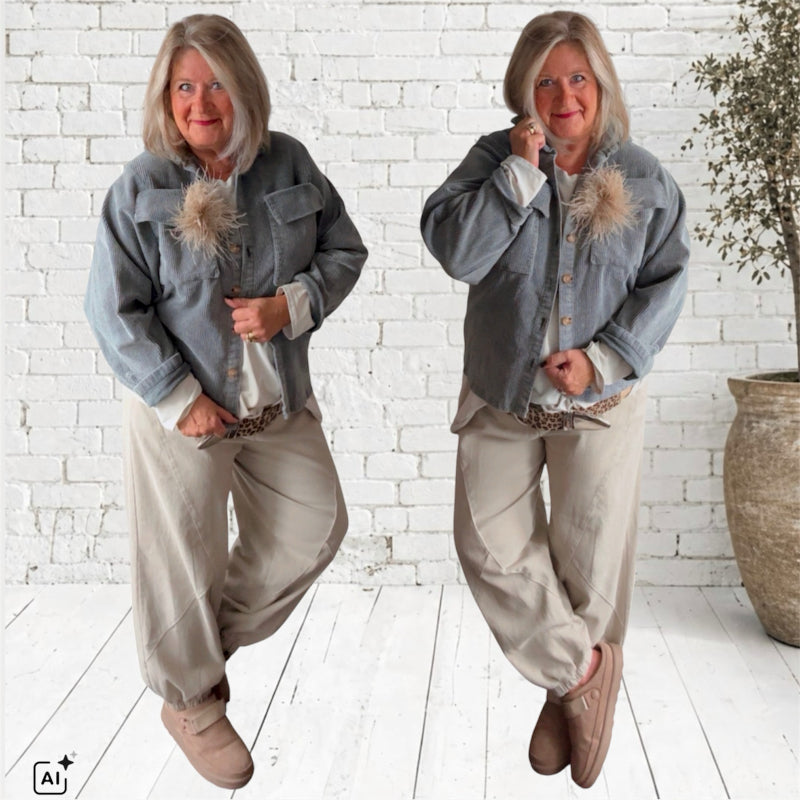 Cordjacke "MELLY", grau