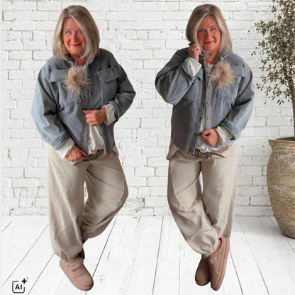 Cordjacke "MELLY", grau