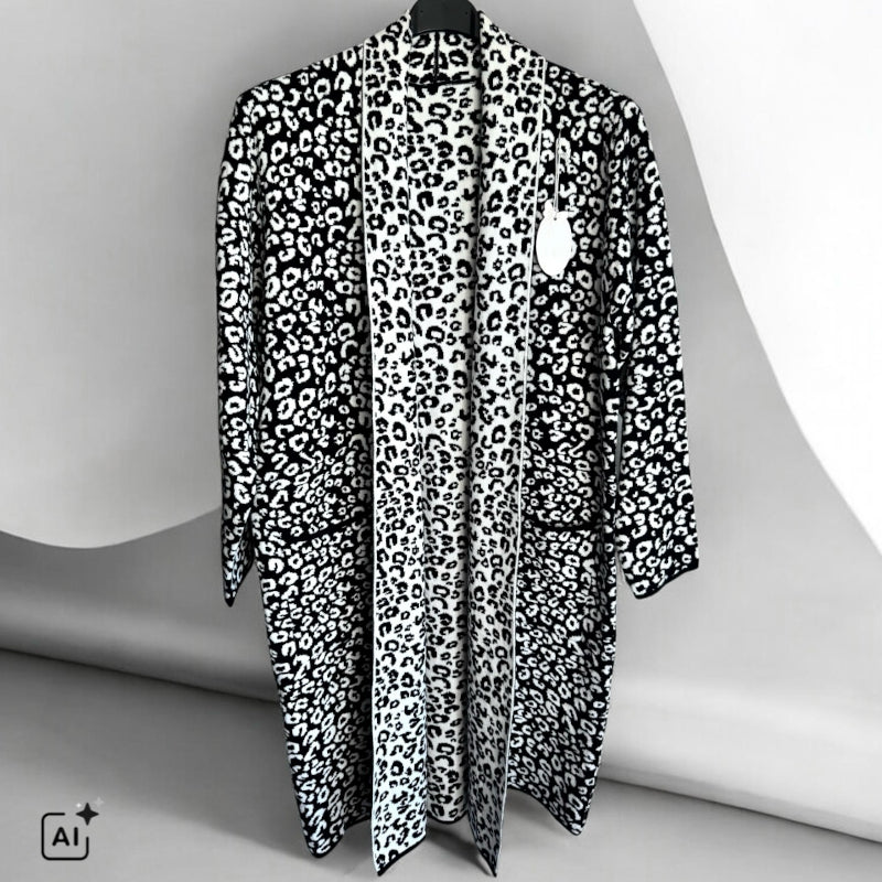 Strickjacke | Cardigan "COZY LEOPARD", s/w