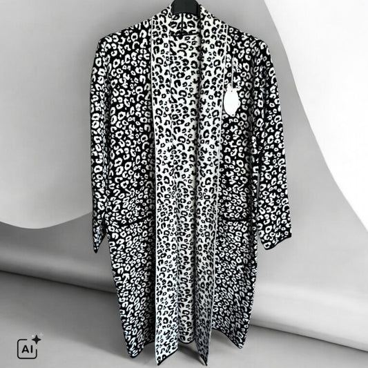 Strickjacke | Cardigan "COZY LEOPARD", s/w