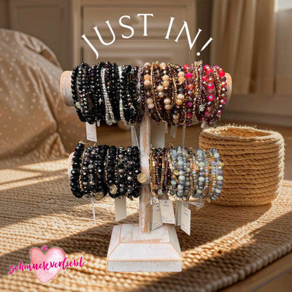BIBA Crystal-Armband-Set, schwarz-multi/gold