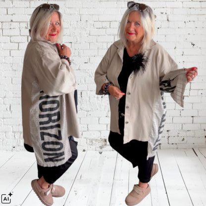 Denim Jacke "HORIZON", taupe