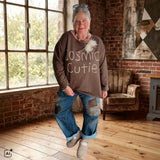 Roundneck Sweater "COSMIC CUTIE", schoko