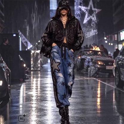 ROSE Jeans "STARS" mit Nieten und Ketten