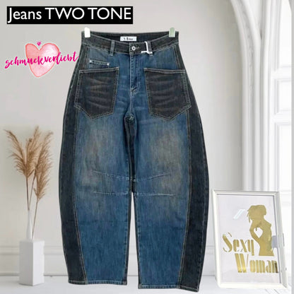 SEXY WOMAN Jeans "TWO TONE" mit Barrel-Bein