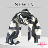 Schal "GEOMETRY", ecru/schwarz